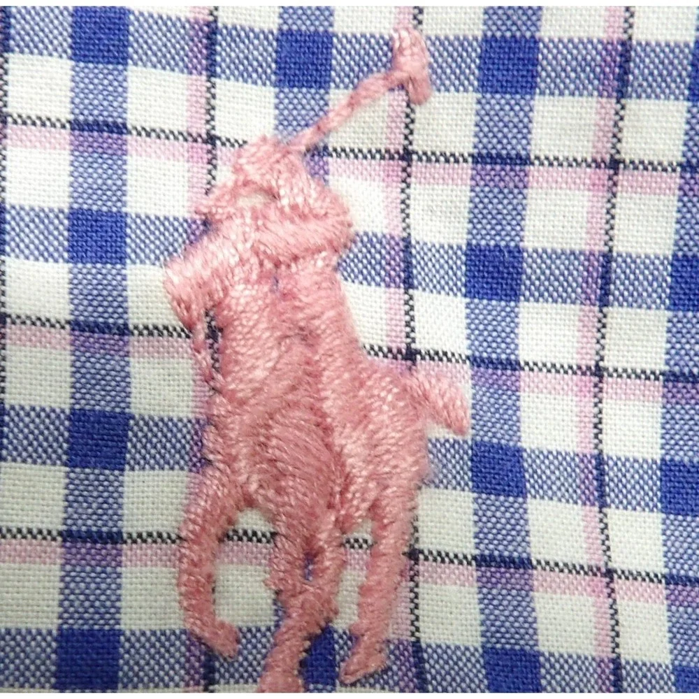 Polo Ralph Lauren Shirt Men XXL Slim Fit Plaid Check Long Sleeves Cotton Stretch